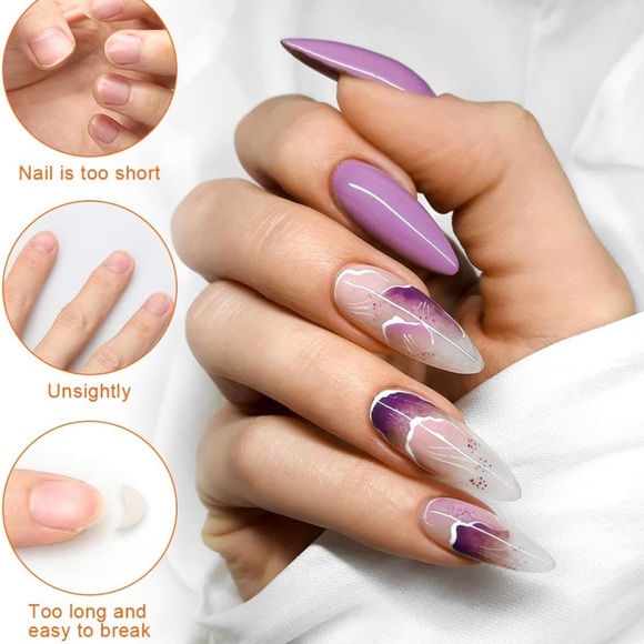 AHIER Nail Forms, 200PCS Acrylic Nail Forms, Gold Horseshoe Nail Extension Tips. - Picture 4 of 6